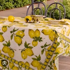 APRIL CORNELL Lemons Cotton Tablecloth 60in x 82in